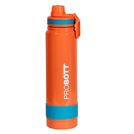 Probott Rainbow 900ml Thermoses Vacuum Insulated Flask Sipper Bottle, Stainless Steel Water Bottles, Orange