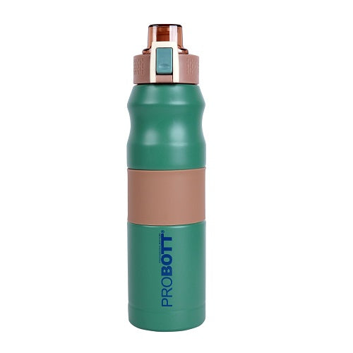 Probott Bloom 680ml Vacuum Insulated Flask Bottle, Stainless Steel Hot and Cold Water Bottles, Green