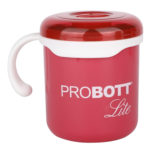 PROBOTT LITE Cuppa Stainless Steel Mug/Cup with Lid 280ml, Stylish Cup Ideal for Hot & Cold Coffee, Tea | Desk Mug – Pink