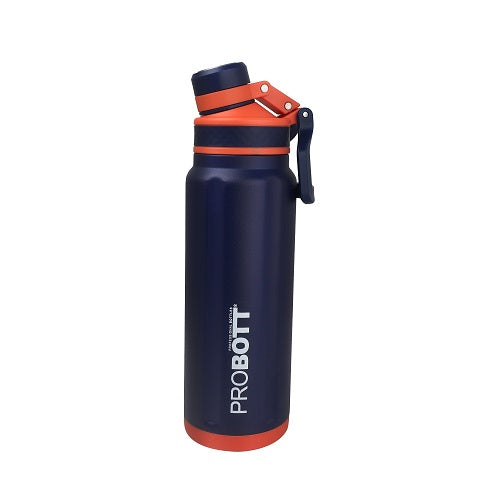 Probott Thunder 800ml Stainless Steel Hot and Cold Water Bottle, Vacuum Insulated Flask Bottle, Navy Blue | PB 800-10