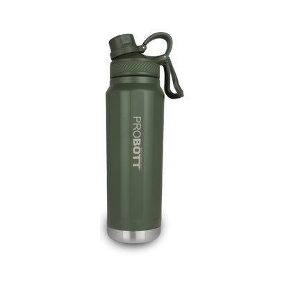 Probott Tourister 550ml Hot & Cold Vacuum Insulated Flask Sipper Bottle, Dark Green