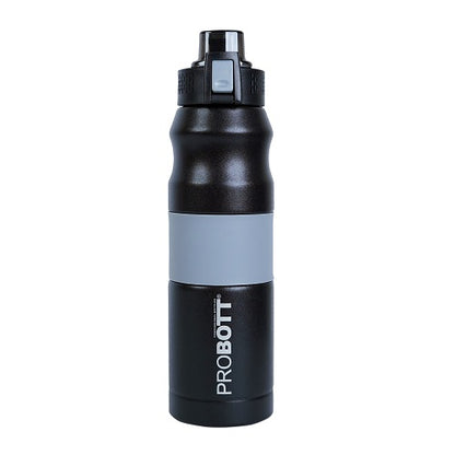 Probott Bloom 680ml Vacuum Insulated Flask Bottle, Stainless Steel Hot and Cold Water Bottles, Black