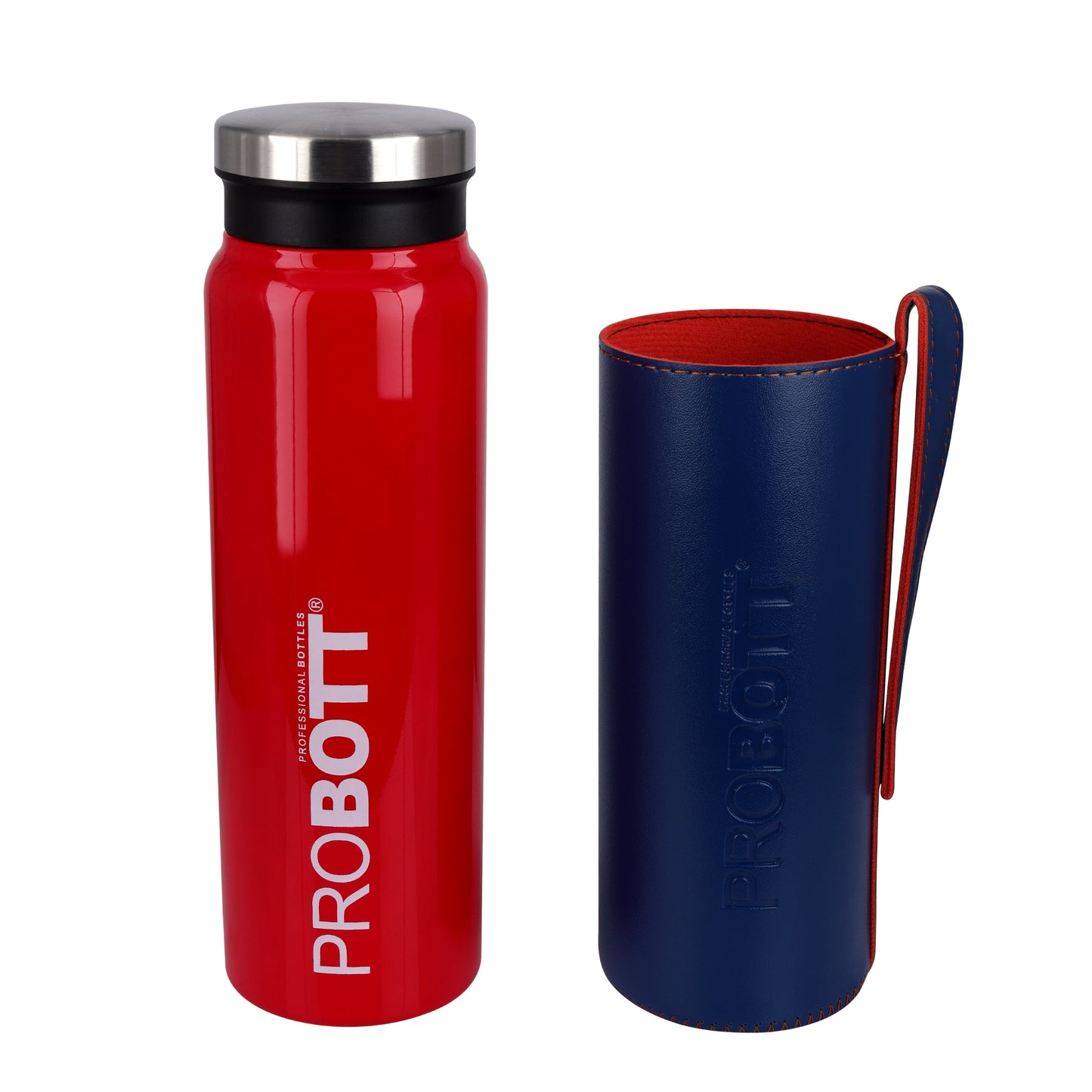 Probott Carry 750ml Water Bottle, Stainless Steel Water Bottles, Vacuum Insulated Flask Bottles, Red