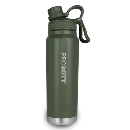 Probott Tourister 960ml Hot & Cold Vacuum Insulated Flask Sipper Bottle, Dark Green