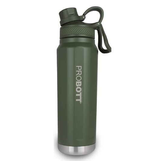 Probott Tourister 960ml Hot & Cold Vacuum Insulated Flask Sipper Bottle, Dark Green