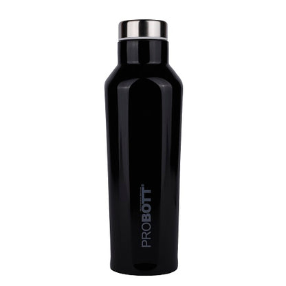 Probott Dome Water Bottle, Stainless Steel Water Bottles, Vacuum Insulated Flask Bottles, 500 ml, Black