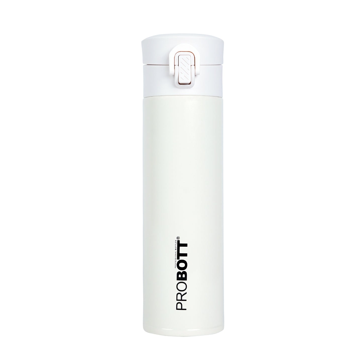 Probott Gliter 300 ml Travel Flask, White | Thermoses Hot or Cold Vacuum Insulated Stainless Steel | Flip Top Cap