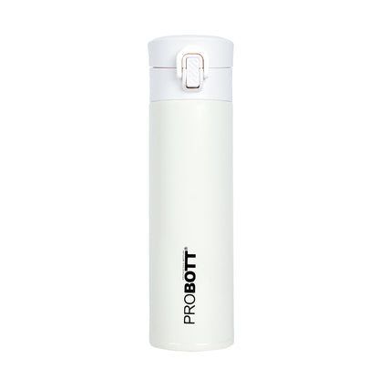 Probott Gliter 300 ml Travel Flask, White | Thermoses Hot or Cold Vacuum Insulated Stainless Steel | Flip Top Cap