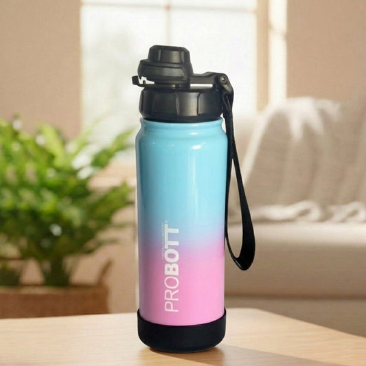 Probott Adventure 700 ml Stainless Steel Water Bottles, Vacuum Insulated Flask Bottles, Blue+Pink| Hot and Cold | Easy to Carry | Leak Proof