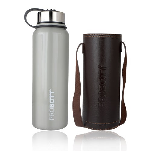 Probott Hulk 1100ml Stainless Steel Hot & Cold Water Bottle, Vacuum Insulated Flask Bottles, Grey