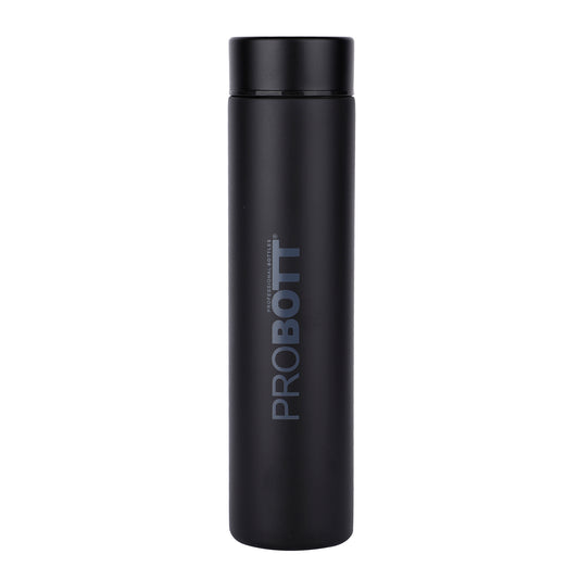 PROBOTT Compact 250ml Thermosteel Vacuum Flask, Stainless Steel Water Bottle - Black