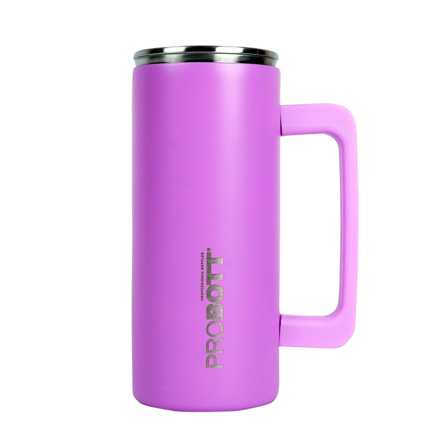 Probott Brew 380ml Travel Mug with Handle, Wide Mouth Tumbler, Pink Thermosteel Vacuum Insulated Thermos Flask | Hot and Cold