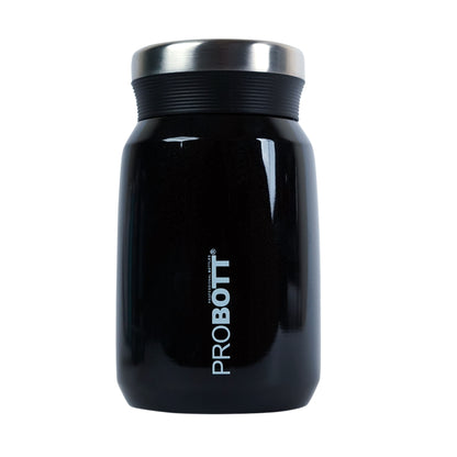 PROBOTT Gourmet 500 ml Vacuum Insulated Flask Jar, Black | Soup Flask | Dal Flask | Sambar Flask | Thermos | Long Hours Hot and Cold