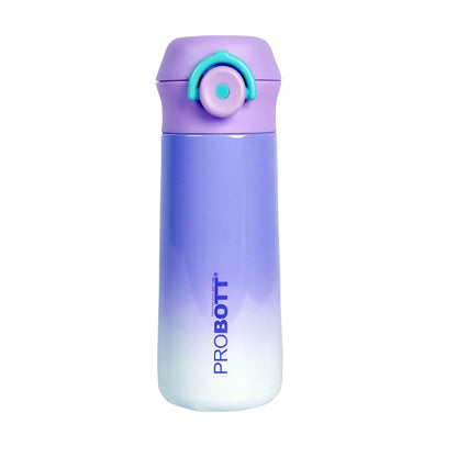 PROBOTT Swiss 420ml Stainless Steel Double Wall Vacuum Flask for 3-5 Yrs Kids | Hot and Cold Water Bottle, Purple