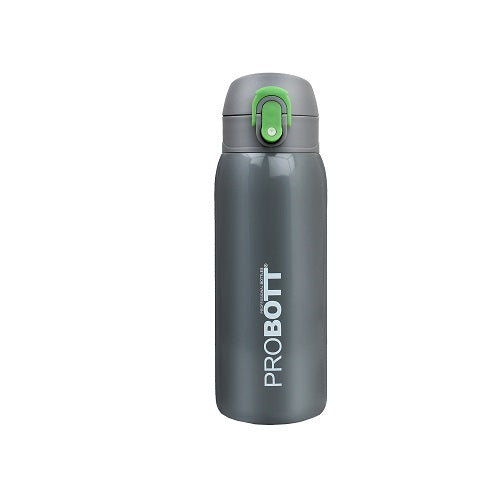 Probott Little 230ml Thermoses Vacuum Insulated Flask, Stainless Steel Water Bottle for Kids, Grey | One-Click-Open Leak-Proof Locking Flip Lid