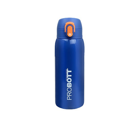 Probott Little 230ml Thermoses Vacuum Insulated Flask, Stainless Steel Water Bottle for Kids, Dark Blue | One-Click-Open Leak-Proof Locking Flip Lid