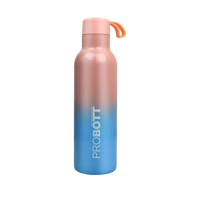 Probott Dream 500ml Stainless Steel Hot and Cold Water Bottle, Vacuum Insulated Flask Bottles, Dual Color Peach & Blue