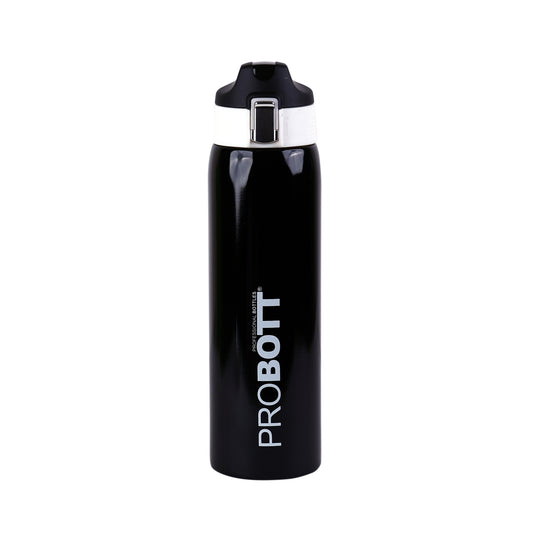 Probott Icon 750ml Stainless Steel Hot and Cold Water Bottle, Vacuum Insulated Flask Sipper Bottle, Black