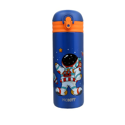 Probott Dazzle 400ml Stainless Steel Hot & Cold Sipper Water Bottle for Kids, Dark Blue| Double Walled Vacuum Flask |Push Button With Locking System