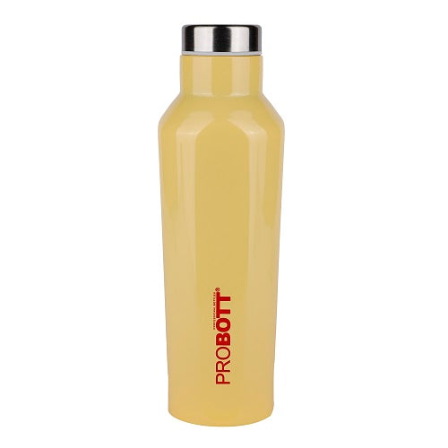 Probott Dome Water Bottle, Stainless Steel Water Bottles, Vacuum Insulated Flask Bottles, 500 ml, Yellow