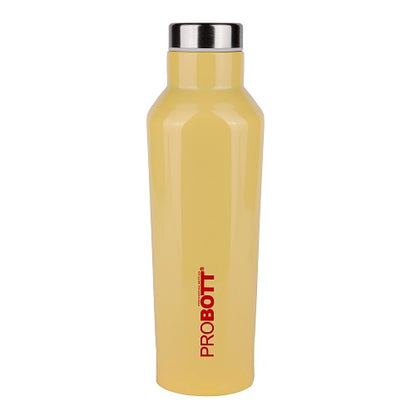 Probott Dome Water Bottle, Stainless Steel Water Bottles, Vacuum Insulated Flask Bottles, 500 ml, Yellow