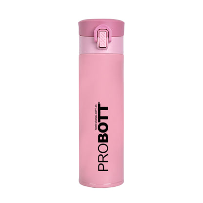 Probott Gliter 300 ml Travel Flask, Pink | Thermoses Hot or Cold Vacuum Insulated Stainless Steel | Flip Top Cap