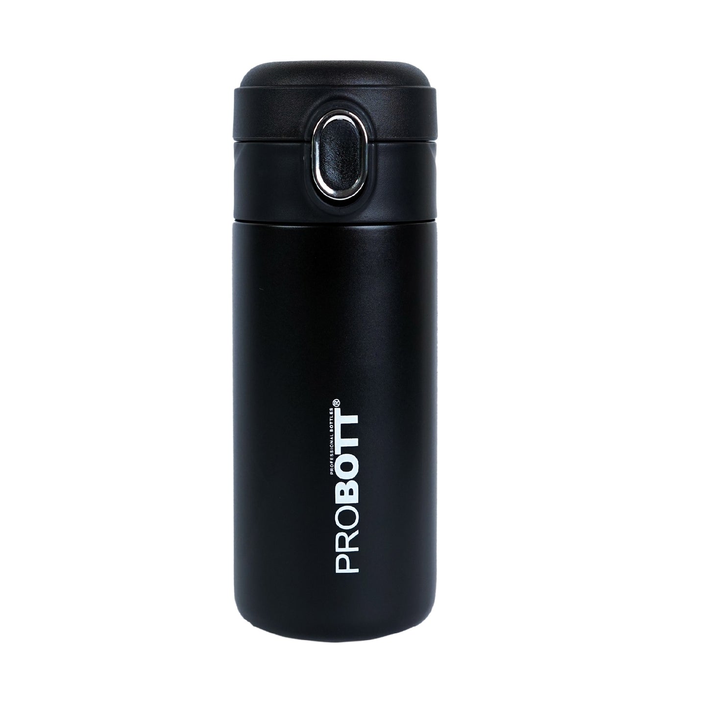 Probott Pride 300ml Thermosteel Hot & Cold Insulated Stainless Steel Travel Flask, Black | Spill Proof | Coffee Tea Mug | Juice Mug | Easy Grip Easy to Carry