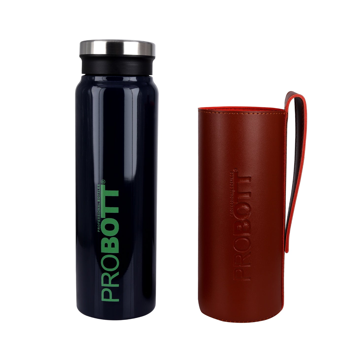 Probott Carry 750ml Water Bottle, Stainless Steel Water Bottles, Vacuum Insulated Flask Bottles, Dark Blue