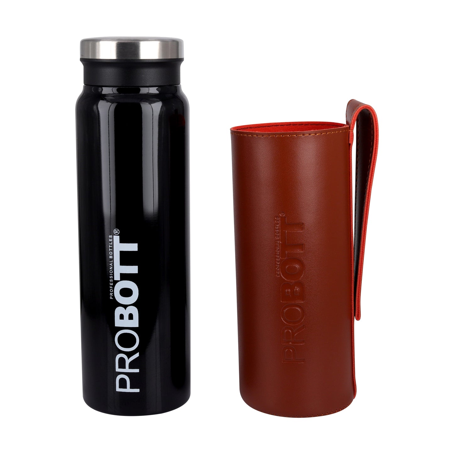 Probott Carry 750ml Water Bottle, Stainless Steel Water Bottles, Vacuum Insulated Flask Bottles, Black