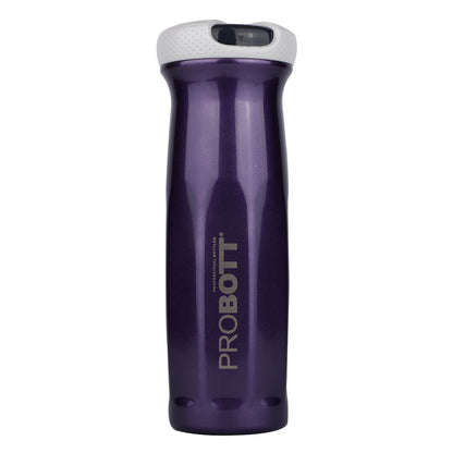 Probott Swipe 600ml Stainless Steel Water Bottle, Vacuum Insulated Flask Bottles, Purple | Hot and Cold | Easy to Carry | Leak Proof