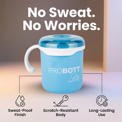 PROBOTT LITE Cuppa Stainless Steel Mug/Cup with Lid 280ml, Stylish Cup Ideal for Hot & Cold Coffee, Tea | Desk Mug – Blue