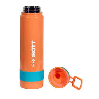 Probott Rainbow 700ml Thermoses Vacuum Insulated Flask Sipper Bottle, Stainless Steel Water Bottles, Orange