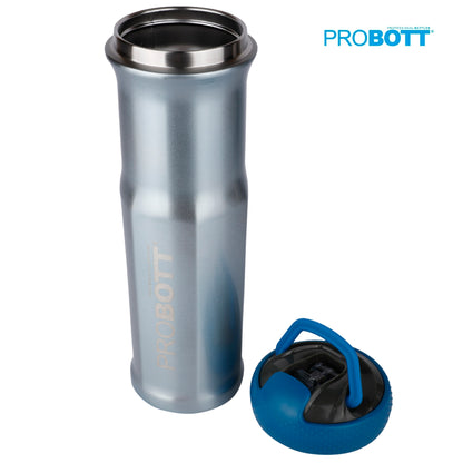 Probott Status 700ml Stainless Steel Water Bottle, Vacuum Insulated Flask Bottles, Blue | Hot and Cold | Easy to Carry | Leak Proof