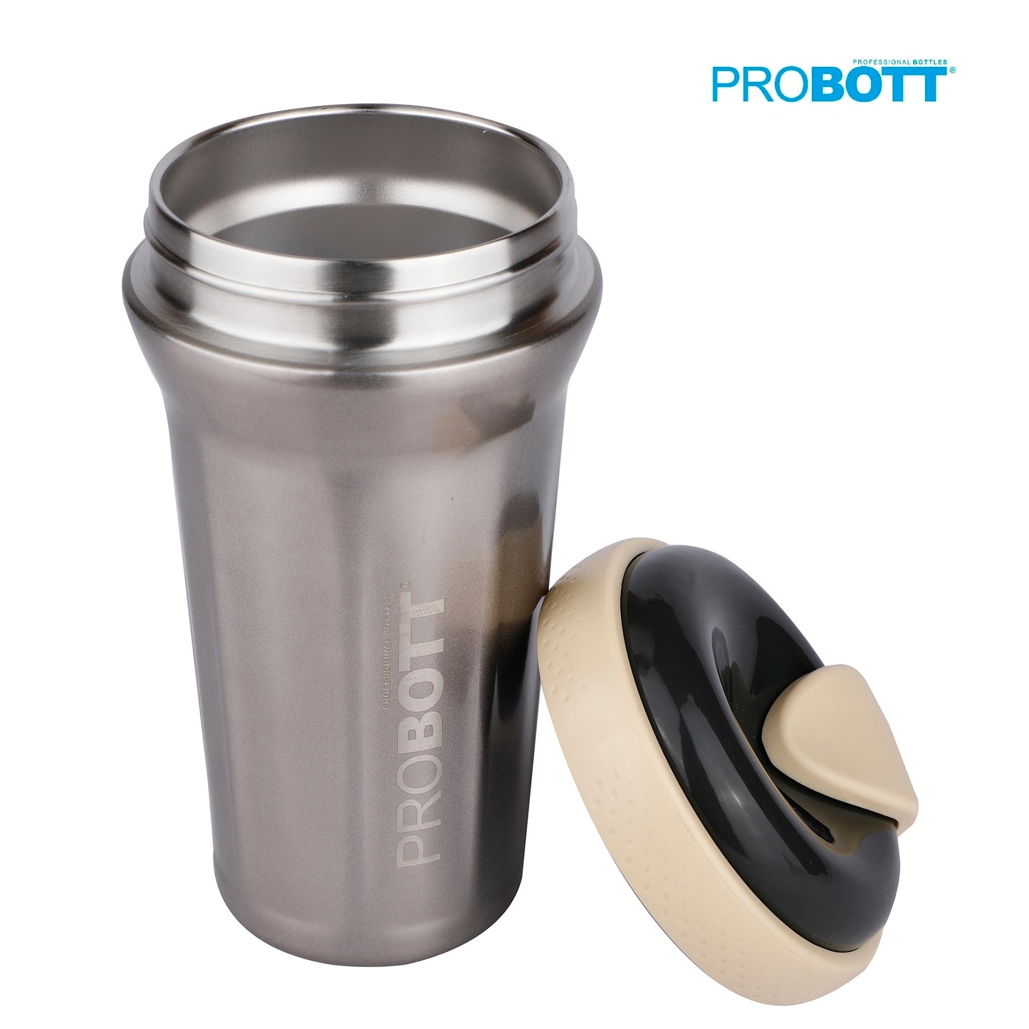 Probott Elegant 500ml Stainless Steel Water Bottle, Vacuum Insulated Flask Bottles, Beige | Hot and Cold | Easy to Carry | Leak Proof