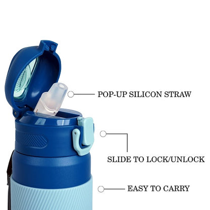 Probott Trek 600ml Hot & Cold Vacuum Insulated Flask Bottles, Blue