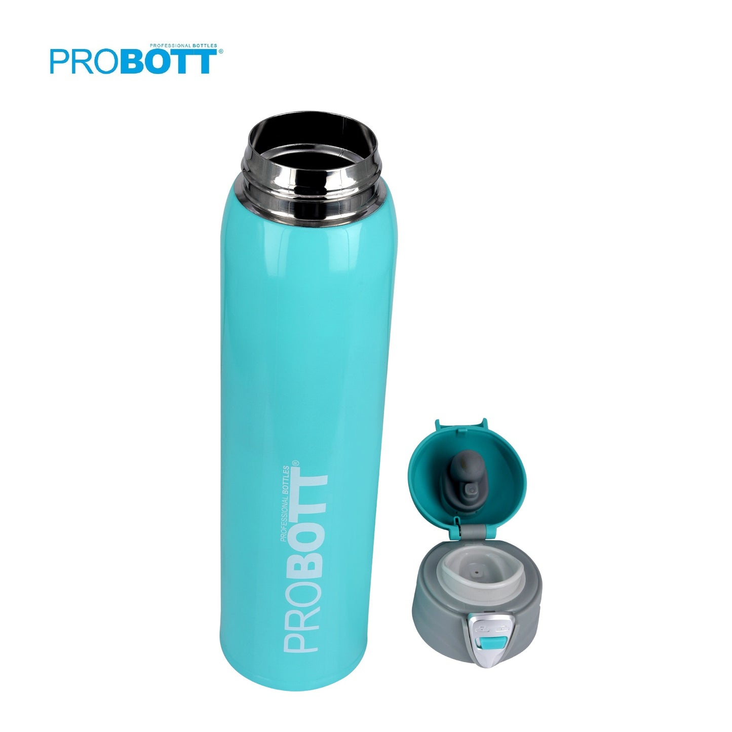 Probott Swift 500ml Thermoses Vacuum Insulated Flask Bottle, Stainless Steel Water Bottles, Sky Blue | Wide Mouth | Flip Top Cap | Hot and Cold | Leak Proof