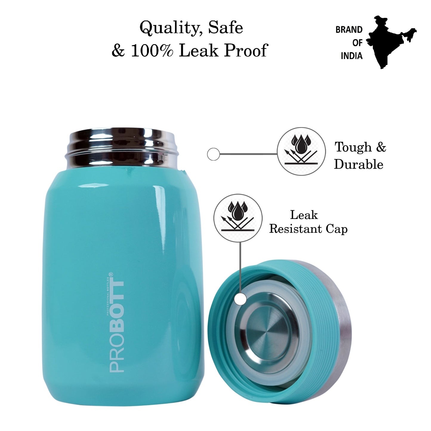 PROBOTT Gourmet 500 ml Vacuum Insulated Flask Jar, Blue | Soup Flask | Dal Flask | Sambar Flask | Thermos | Long Hours Hot and Cold