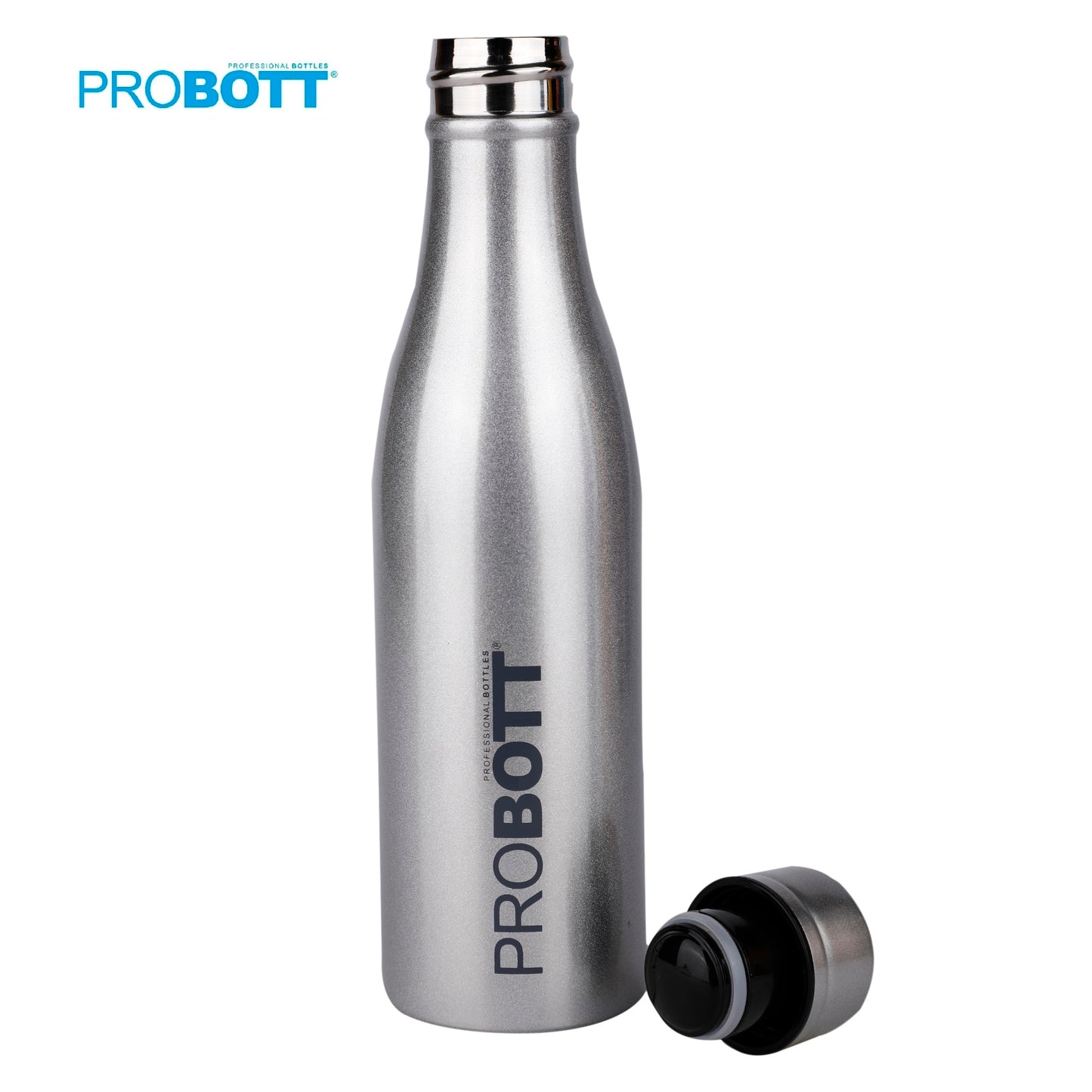 Probott Vintage 500ml Thermoses Vacuum Insulated Flask, Stainless Steel Water Bottles, Silver