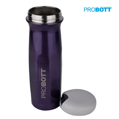 Probott Swipe 600ml Stainless Steel Water Bottle, Vacuum Insulated Flask Bottles, Purple | Hot and Cold | Easy to Carry | Leak Proof