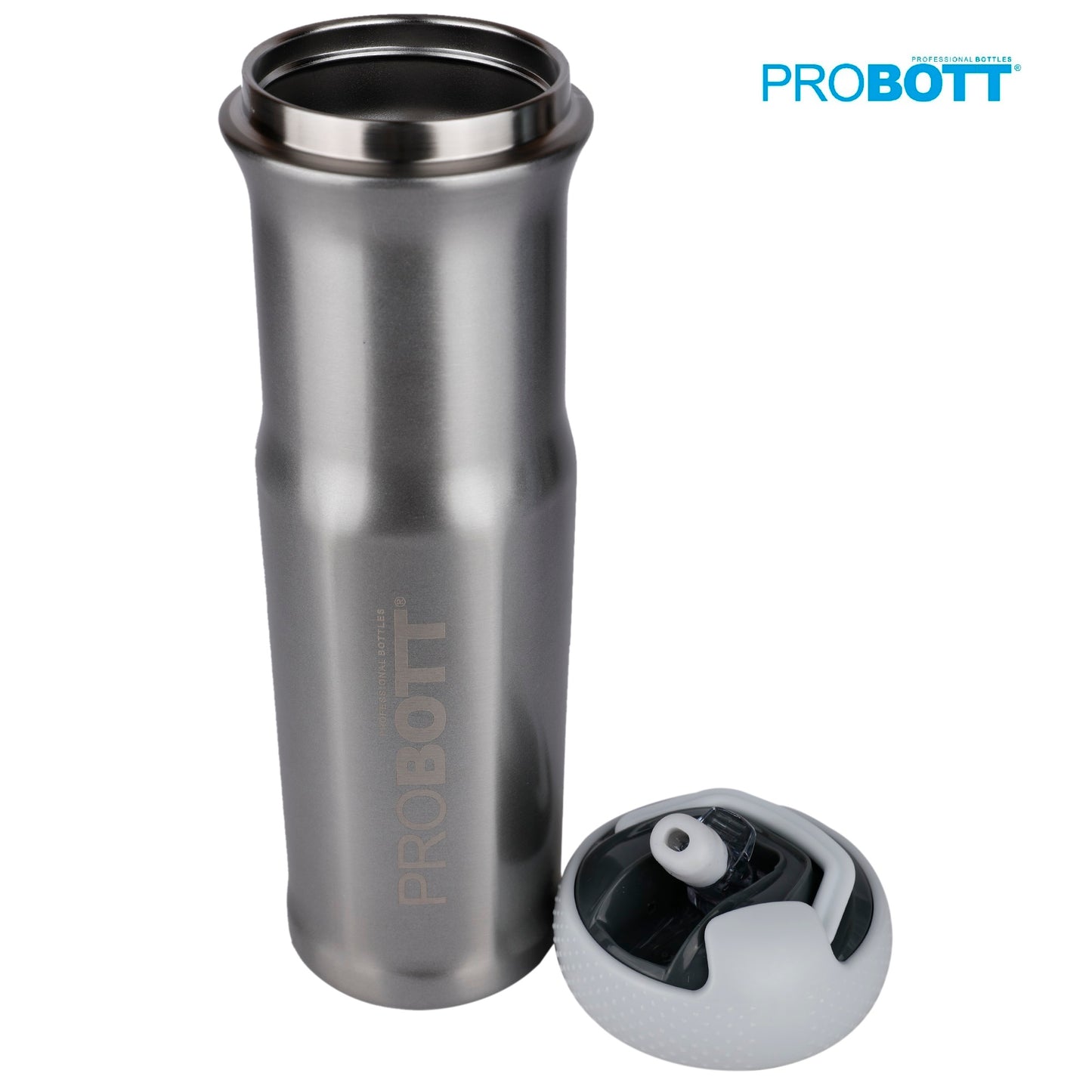 Probott Status 700ml Stainless Steel Water Bottle, Vacuum Insulated Flask Bottles, Silver | Hot and Cold | Easy to Carry | Leak Proof