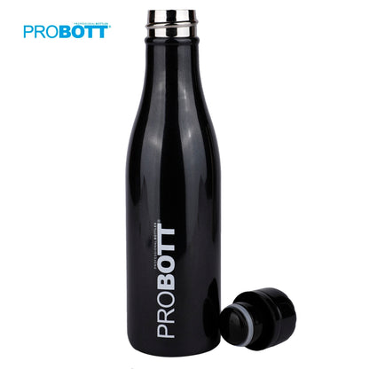 Probott Vintage 500ml Thermoses Vacuum Insulated Flask, Stainless Steel Water Bottles, Black