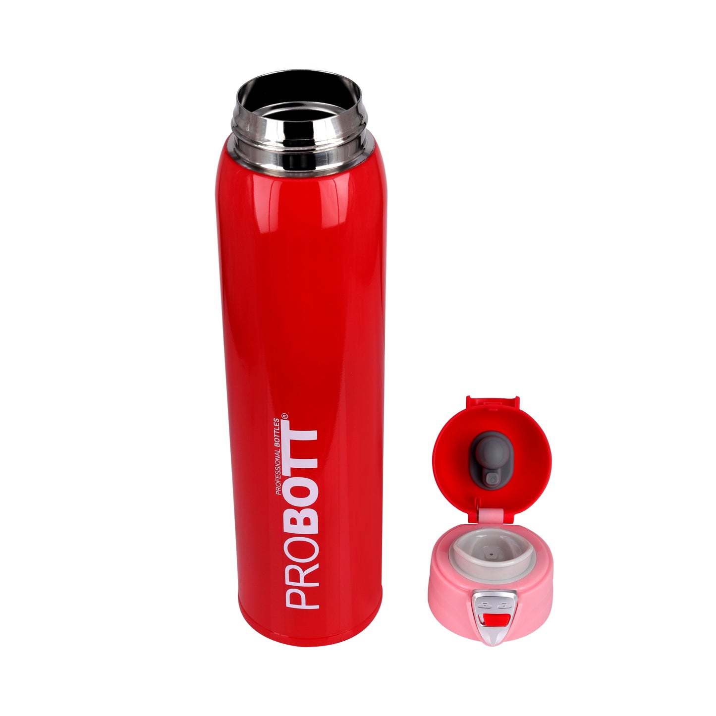 Probott Swift 950ml Thermoses Vacuum Insulated Flask Bottle, Stainless Steel Water Bottles, Red | Wide Mouth | Flip Top Cap | Hot and Cold | Leak Proof