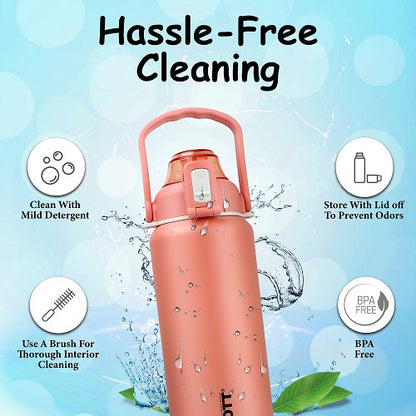 Probott Mount Stainless Steel Hot and Cold 1500ml Water Bottle, Vacuum Insulated Flask Bottle, Orange