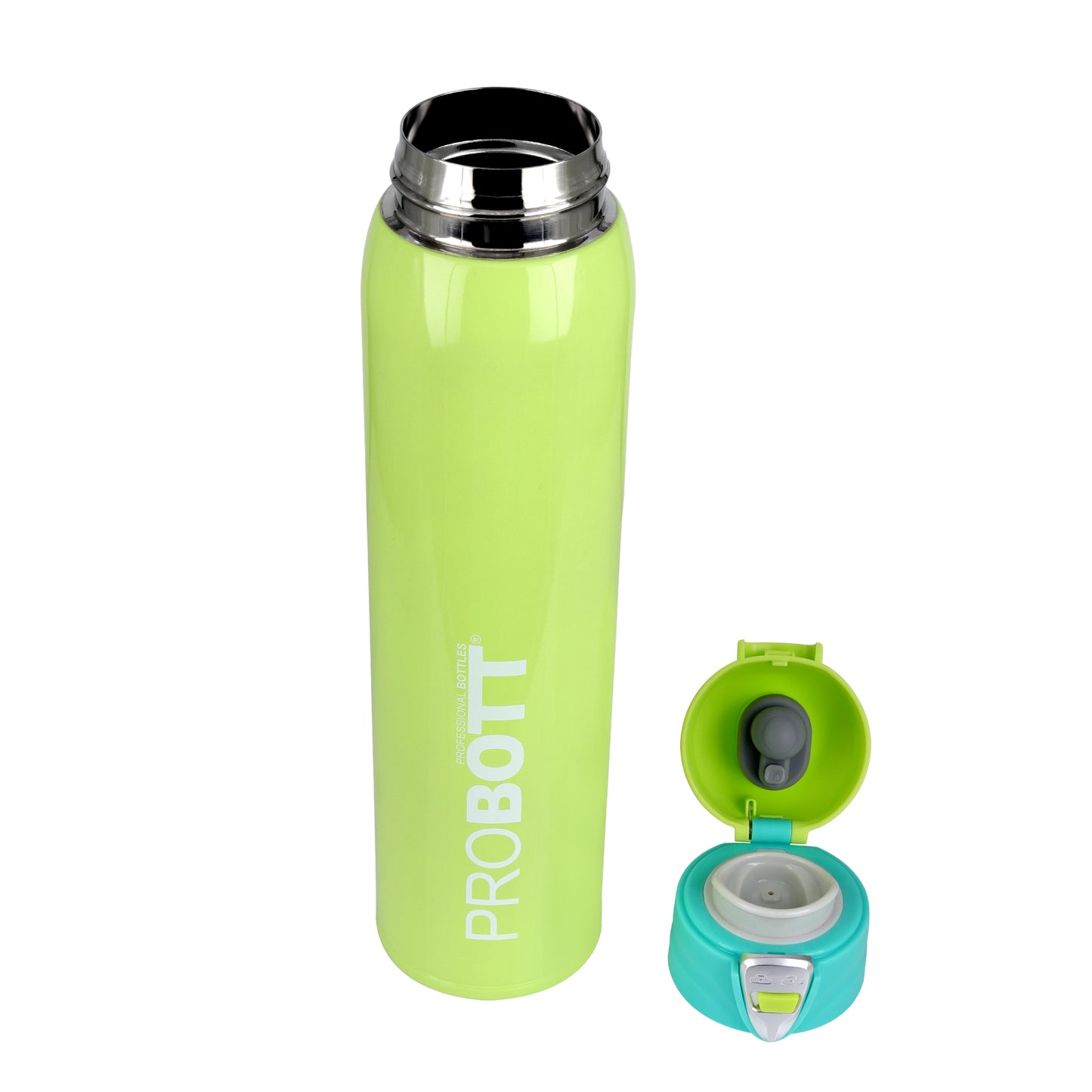 Probott Swift 950ml Thermoses Vacuum Insulated Flask Bottle, Stainless Steel Water Bottles, Green | Wide Mouth | Flip Top Cap | Hot and Cold | Leak Proof