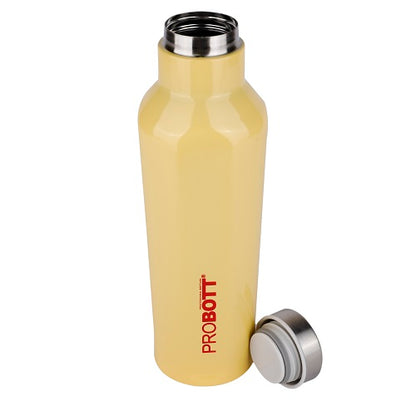 Probott Dome Water Bottle, Stainless Steel Water Bottles, Vacuum Insulated Flask Bottles, 500 ml, Yellow