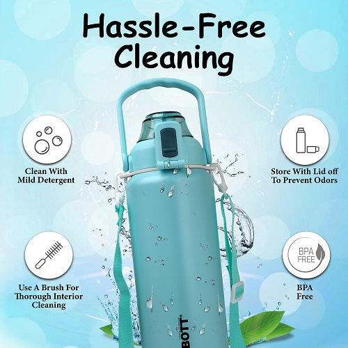 Probott Mount Stainless Steel Hot and Cold 1500ml Water Bottle, Vacuum Insulated Flask Bottle, Aqua Blue