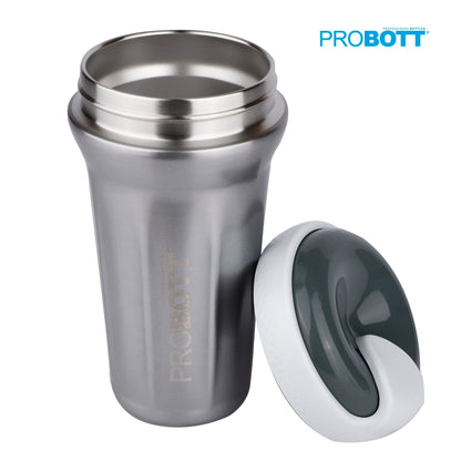 Probott Elegant 500ml Stainless Steel Water Bottle, Vacuum Insulated Flask Bottles, Silver | Hot and Cold | Easy to Carry | Leak Proof