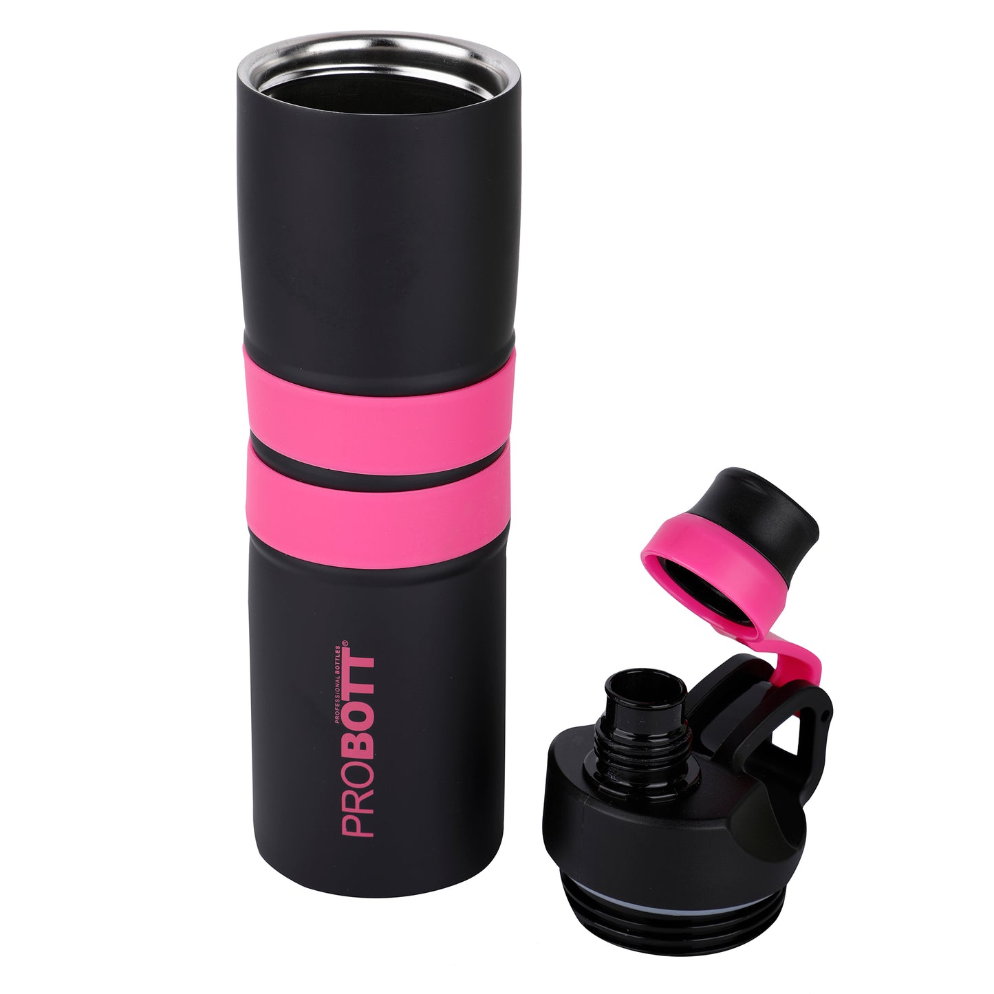 Probott Alpha 620ml Thermoses Vacuum Insulated Flask Sipper Bottle, Stainless Steel Water Bottles, Pink