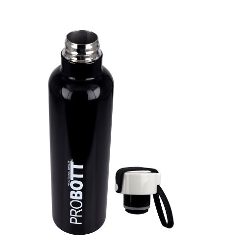 Probott Bang 750ml Thermoses Vacuum Insulated Flask Sports Bottle, Stainless Steel Water Bottles, Black