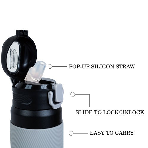 Probott Trek 600ml Hot & Cold Vacuum Insulated Flask Bottles, Black